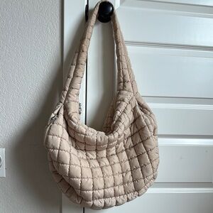FP Movement Tan Quilted Hobo Bag
